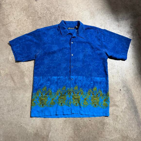 Y2K No Boundaries Short Sleeve Hawaiian Button Down Shirt - Picture 1 of 8
